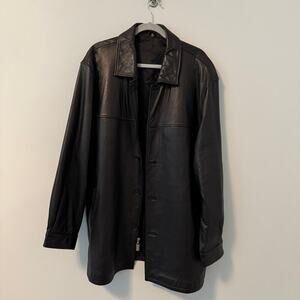 RARE RETIRED VINTAGE Trump Plaza: Men's Genuine Black Leather Jacket Size XL